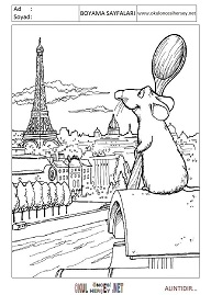 ratatouille boyama sayfaları
